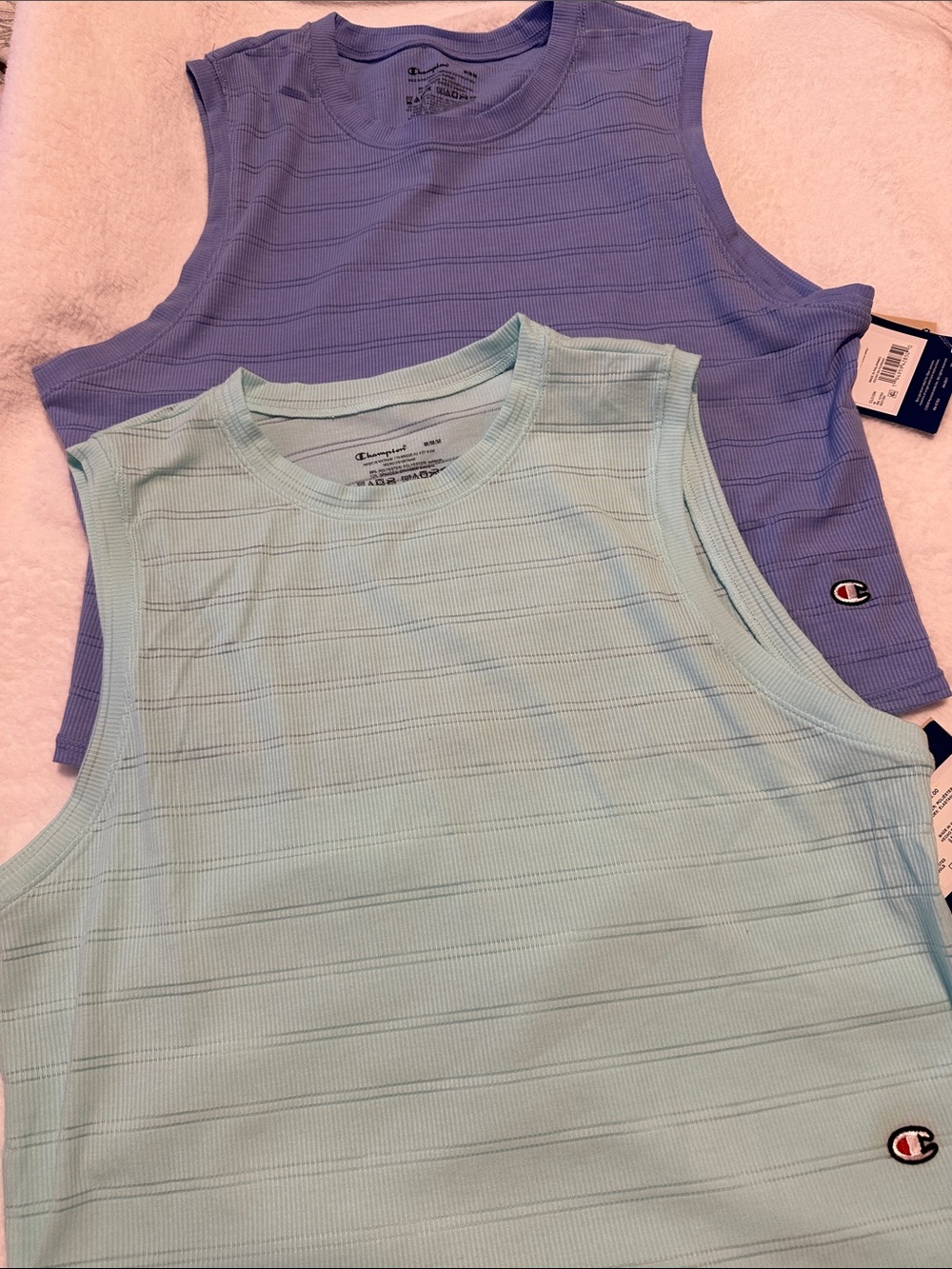 Champion Sleeveless Ribbed Tank Set in Lavender & Mint